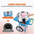 thumbnail image 2 of KFFKFF Commercial Cotton Candy Machine with Cart Sugar Floss Maker 1000W Blue, 2 of 9