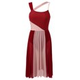 thumbnail image 1 of RUNQHUI Robe Justaucorps Sans Manches en Maille à Blocs de Couleur pour Danse Lyrique Contemporaine Moderne pour Femmes Bourgogne m, 1 of 5
