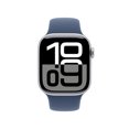 thumbnail image 1 of Apple Watch Series 10 (GPS) 46mm Silver Aluminum Case with Denim Sport Band S/M -Open Box, 1 of 5