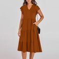 thumbnail image 1 of LOVZFMLL Dresses Women's Summer Solid Color SleevelessV-Neck Dress, 1 of 8