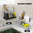 thumbnail image 2 of Kitchen Sink Caddy Organizer Kitchen Sink Holder Kitchen Sink Caddy Organizer 304 Stainless Steel Sponge  Brushes Dispenser Holder With Rag Rack Suction Cups Dishcloth Holder With, 2 of 8