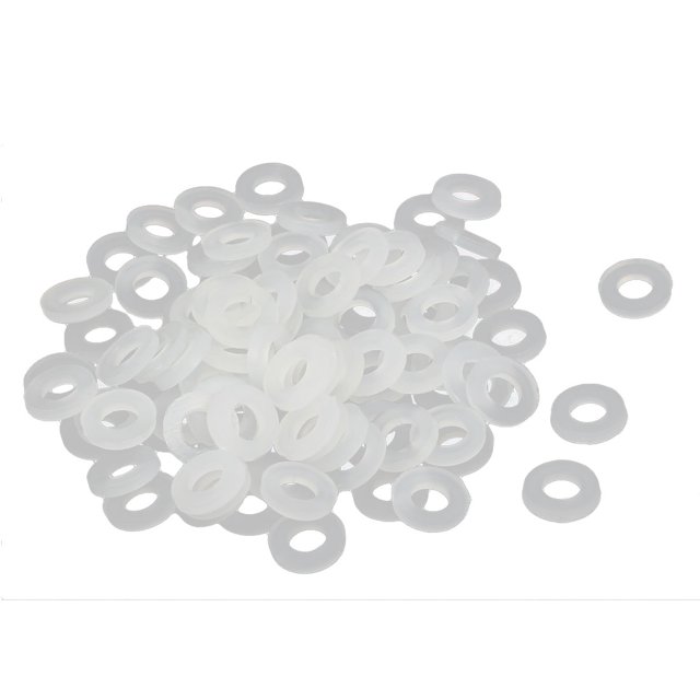 Unique Bargains M3 x 6mm x 1mm Rondelles Plates Isolantes en Nylon Entretoises Attache Blanc 100 Pcs