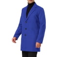 thumbnail image 4 of INSPIRE CHIC Men's Coat Notched Lapel Single Breasted Mid-Weight Long Sleeve Coat 2XL Blue, 4 of 7