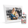 thumbnail image 1 of FPD 10.1 inch WiFi Digital Photo Frame with Frameo App, 1280 x 800 IPS Touch Screen, 32GB Storage, 128GB microSD/TF Card Expansion, Auto-Rotate, Wall Mountable-White, 1 of 13