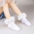 thumbnail image 3 of Kids Sock for Toddlers White Floor Socks with Lace Ripple and Adorable Ruffle for Little Girls, 3 of 3