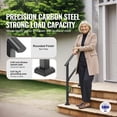 thumbnail image 2 of KFFKFF 2-3 Step Outdoor Handrails for Seniors, Black Steel Square Tube Design, 2 of 9