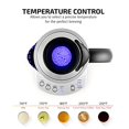 thumbnail image 4 of Ovente Bouilloire Électrique en Verre 1,7 Litre Technologie Prontofill & 4 Réglages de Température Variables avec Base en Acier Inoxydable, Bonus de Théière Infuseur Réutilisable Portable Parfait pour Thé, Argent KG733S, 4 of 5