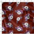 thumbnail image 4 of Soimoi Red Moss Georgette Fabric Leaves & Anemone Floral Print Sewing Fabric Yard 42 Inch Wide, 4 of 5