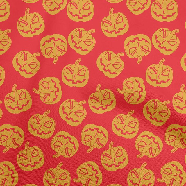 oneOone Cotton Silk Red Fabric Halloween Craft Projects Decor Fabric Printed By The Yard 42 Inch Wide