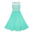 thumbnail image 1 of Robe Fille Turquoise en Chiffon Demoiselle d'Honneur Danse Bal Robe Maxi 6 Ans, 1 of 7