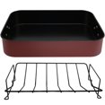 thumbnail image 1 of Wekvgz Roasting Pan with Rack Carbon Steel Turkey Roaster Pan with Handle Nonstick Roasting Tins Temperature Resistant Roasting Tray Chicken Roaster Pan with Handle for Turkey Chicken, 1 of 10
