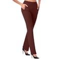 thumbnail image 2 of LSLJS Pantalon Évasé Ajusté pour Femme, Mode Décontractée, Tempérament, Couleur Unie, Tricoté, Micro-Tiré, 2 of 5
