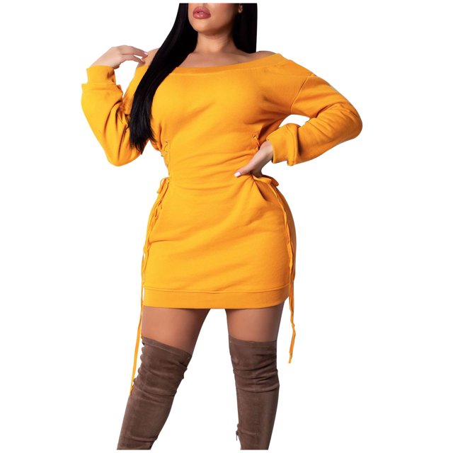 Birdeem Robe d'Été pour Femmes, Grande Taille, Ample, à Manches Longues, Épaules Dénudées