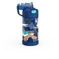 thumbnail image 5 of Thermos Kids Vacuum Insulated Funtainer Water Bottle with Flip Up Straw, 355ml, Sharks, 5 of 5
