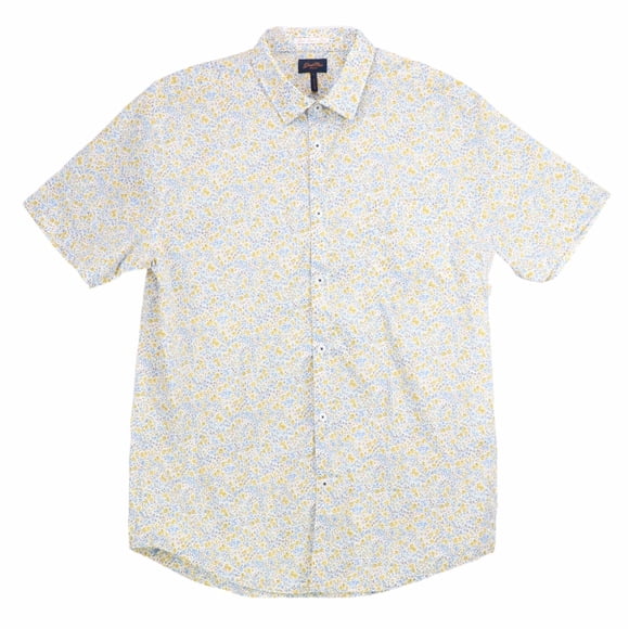 Good Man Brand Men's White Micro Daisy Chambray Woven Button Up Shirt Dress - XL