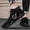 Black, variant on TIMIFIS Men's Casual High-top Pigskin Breathable Shoes ummer