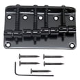 thumbnail image 4 of 80mm 4 Strings Bass Bridge Tailpiece Metal Replacement Saddle Bridge with Screws Black, 4 of 8
