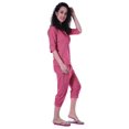 thumbnail image 3 of Moomaya Chemise en Coton Imprimé à Manches 3/4 avec Capri Ensemble de Nuit 2 Pcs Vêtements de Nuit pour Femmes, 3 of 7