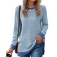 thumbnail image 2 of Pisexur Chandails en Molleton à Manches Longues pour Femmes Col Rond Décontracté T-Shirts Blouses Chandails en Molleton Tuniques avec Poche, 2 of 4