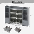 thumbnail image 3 of Costway 4-Tier Large Storage Cabinet with 6 Cubbies & 8 Removable Bins Bookshelf Gray, 3 of 10