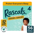 thumbnail image 1 of Rascals Premium Absorbent Baby Diapers, Size 4, Small Carton, 56 Count, 1 of 13