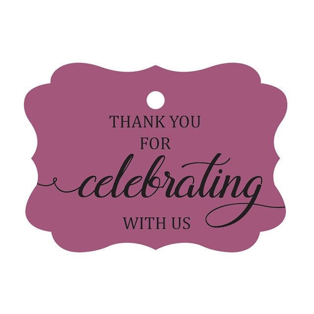100 Pcs Custom Paper Tags Thank You For Celebrating Wedding Favor Gift Hang Tags