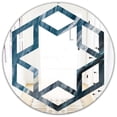 thumbnail image 1 of Designart 'Splash Blue Indigo' Modern Round Wall Mirror - Hexagon Star 32x32, 1 of 4