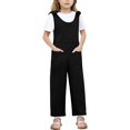 thumbnail image 1 of MIASHUI Combinaisons pour Fille Été Sans Manches Salopettes Enfants Col Rond Pantalons Longs Barboteuses,Noir,5-6 Ans, 1 of 5