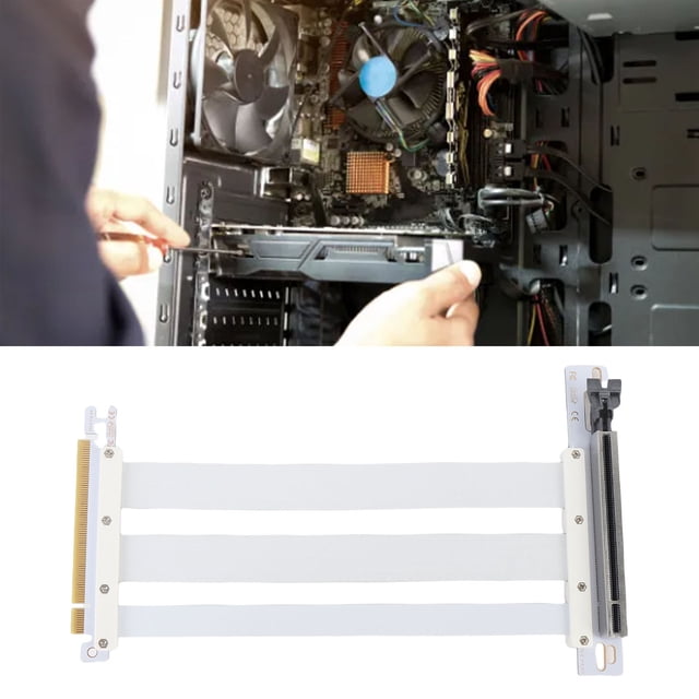 PCIe 4.0 X16 Riser Cable, 90 GPU Extension Card Adapter, for RTX 4090/8900XT, 128Gbps, Compatible with PCIe 3.0/2.0, 20cm