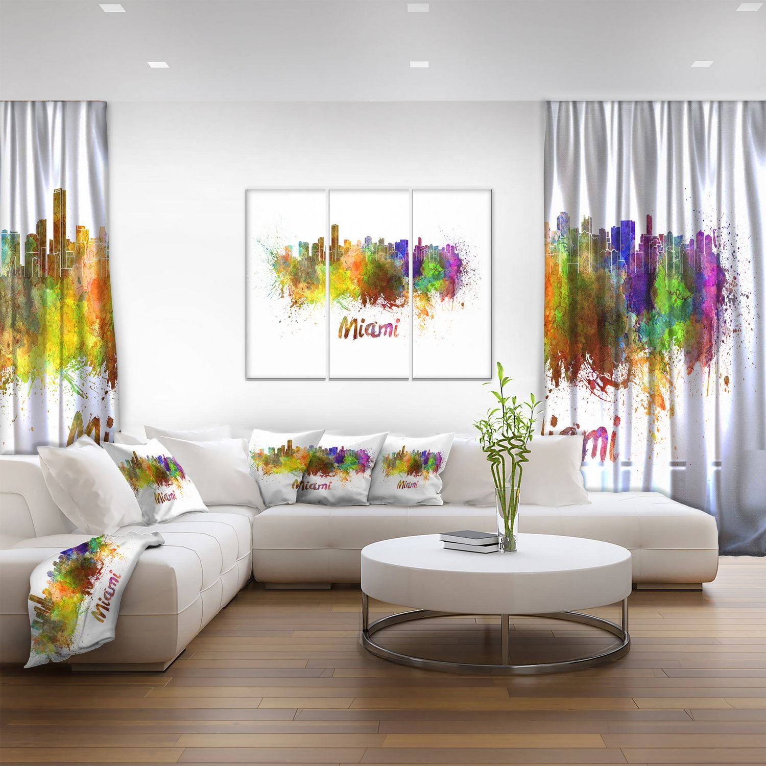 Design Art La Ligne D'Horizon De Miami Art Sur Toile