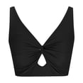 thumbnail image 4 of Bikini Swimsuit For Women Cropped Tankini Beach Padded Knot Cut Out Adjustable Tank Swimwear, 4 of 4