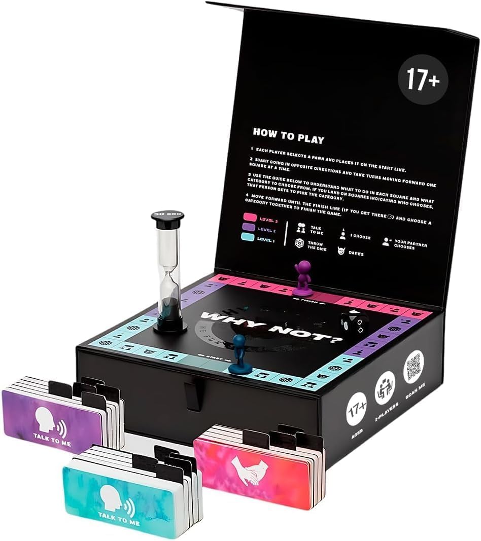 Why Not? Couples Games for Adults | 170 Cards Board Activity with Dares, Questions & 3 Spice Levels | Date Night Fun, Card Game, Couple Card Games | Valentine's Day Gift | Intimat
