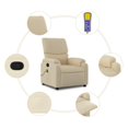 thumbnail image 4 of vidaXL Massage Recliner Chair Cream Fabric, 4 of 5