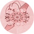 thumbnail image 1 of Ahgly Tapis Rond Lavable en Machine Intérieur Transitionnel Rose Clair, 4 Pieds Rond, 1 of 7