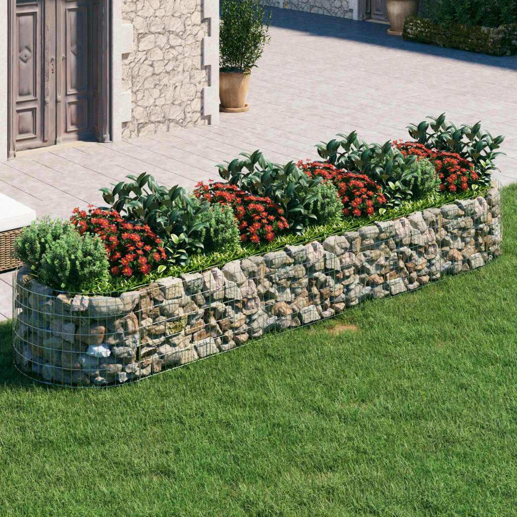 vidaXL Lit Surélevé en Gabion Fer Galvanisé 400x100x50 cm