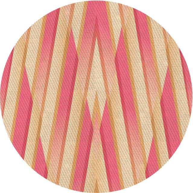 Ahgly Company Machine Washable Indoor Round Transitional Orange Area Rugs, 4' Round