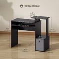 thumbnail image 3 of HOMCOM Computer Desk with Fabric Drawer & Keyboard Tray, Study Desk, Black, 3 of 10