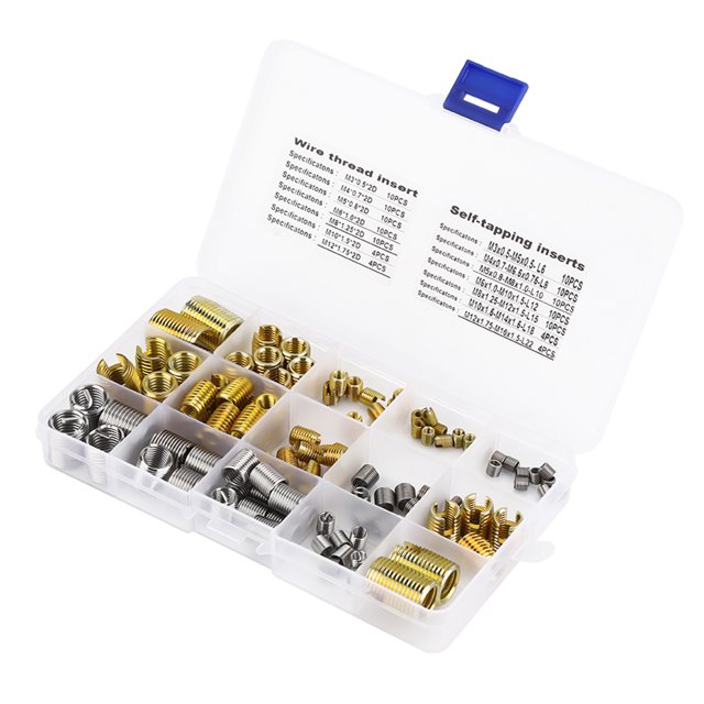 Strong Vibration Resistance Self-tapping Insert, Threaded Slot Insert, Wire Thread Insert Slot Inserts For Softwoods For Thread Repair Furniture