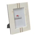 thumbnail image 1 of White Marble Brass Inlay Picture Frame 6X4, 1 of 4