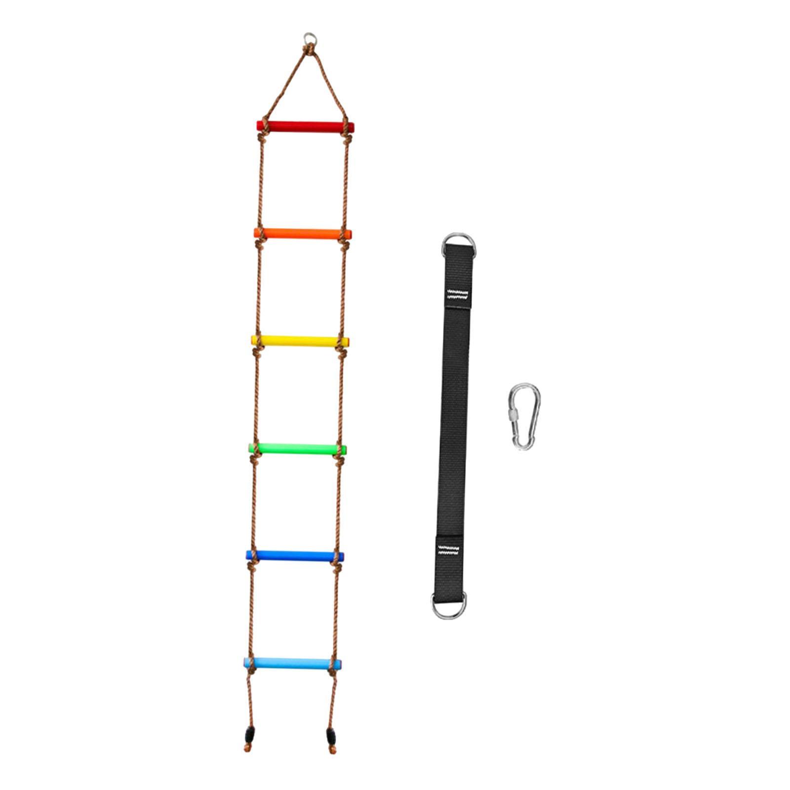 Bunblic Climbing Rope Ladder for Kids Climbing Ladder 6 Sections Climbing Frame Accessory for Tree House,Boys and Girls,Child,Squares