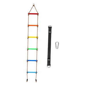 Bunblic Échelle de corde pour les enfants Échelles 6 Sections Escalade Cadre Accessoire pour Maison d'Arbre, Garçons et Filles,Enfant,Quartiers