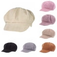 thumbnail image 4 of Mode Dôme Bérets pour les Femmes Coton Rétro Octogonal Casquette Printemps Automne Extérieur Tout-Appariement, 4 of 5