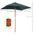 thumbnail image 4 of Outsunny 6.6x5ft Fir Wooden Patio Umbrella with Tilt Mechanism Bamboo Ribs, 4 of 11