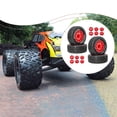 thumbnail image 4 of MERIGLARE 4 Pieces DIY Accessories Spare Model DIY Spare Part RC Wheels Tires for 1/10 Red, 4 of 7