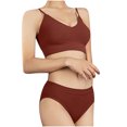 thumbnail image 1 of Bras Plus Size Women Convertible Bra Feature V-Neck Soft Bra Style W-785 Wine L, 1 of 4