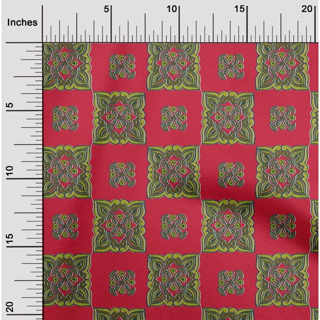 oneOone Cotton Flex Fabric Floral Block Print Fabric BTY 40 Inch Wide