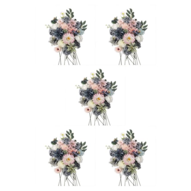 Wweixi Whimsical Blooms Low Maintenance Artificial Flower Collection Realistic BLUE PINK LH004 5Set