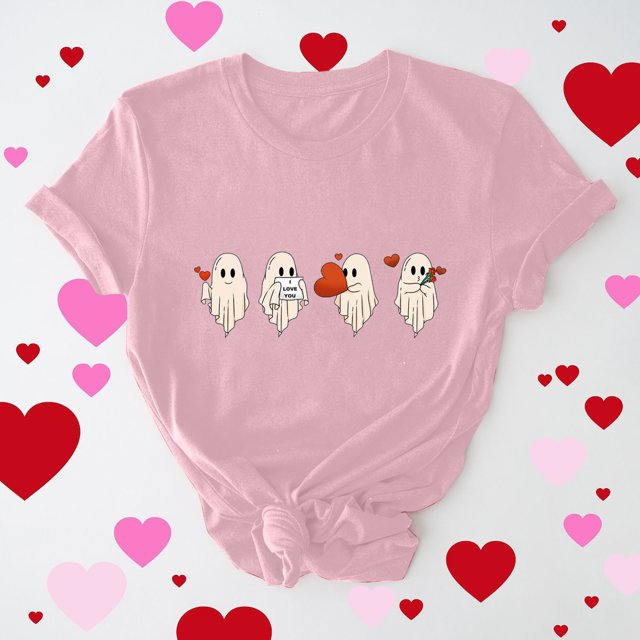 Cadeaux de la Saint-Valentin T-shirt Décontracté à Manches Courtes et Col Rond pour Femmes avec Imprimé Arbre de Noël