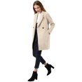 thumbnail image 4 of INSPIRE CHIC Manteau Mi-Long pour Femme à Double Boutonnage, Raglan, à Revers, à Manches Longues, 4 of 6