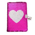 thumbnail image 1 of Carnet Cœur d'Amour Coloré, Journal Secret à Paillettes avec Verrou, Carnet Réversible, Journal Privé, Carnet de Voyage, Cadeau pour Adultes et Enfants, 1 of 6